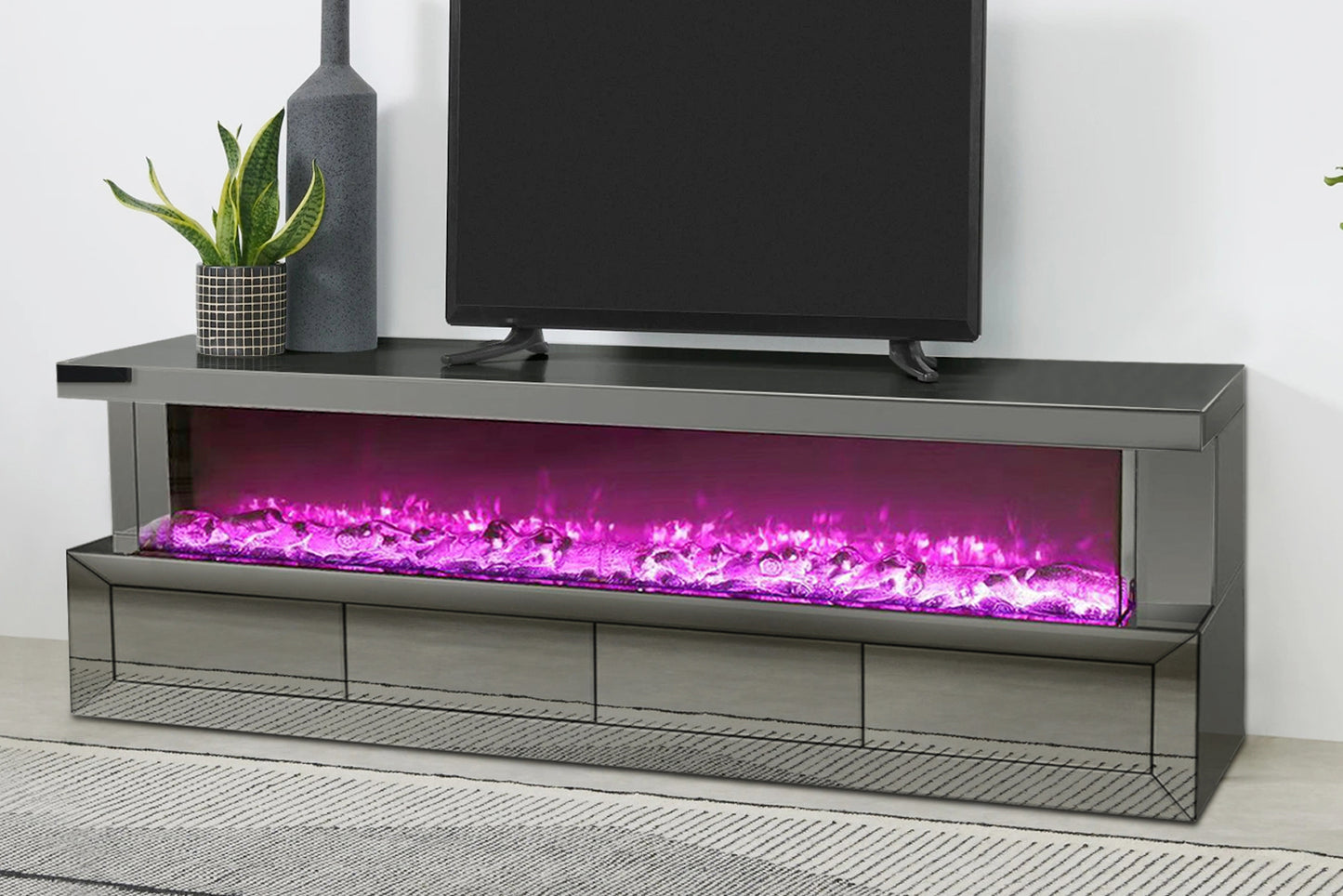 Phonex TV-Tisch mit Kamin