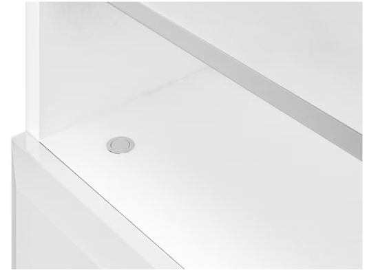 Glamour Nachtkommode Weiß HG/ Chrom