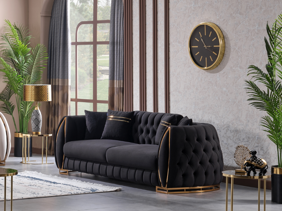 Fauna 3-Sitzer Sofa Schwarz