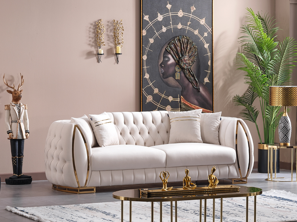 Fauna 3-Sitzer Sofa Creme