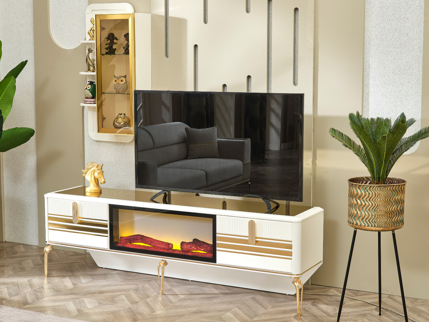 Mimose Berlin Tv-Tisch mit Kamin