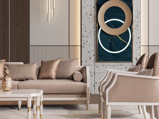 Laleon Cream Couchgarnitur