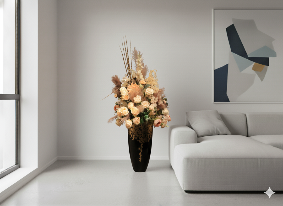 Bunte Blumen in Großer Vase