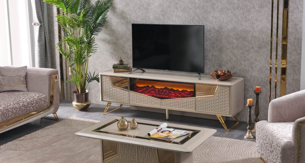 Milano TV-Tisch mit Kamin