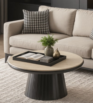 Diva Couchtisch 3er Set Traverten Schwarz