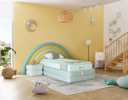 Kinderbett Rainbow – Buntes Regenbogen-Design & Orthopädische Matratze