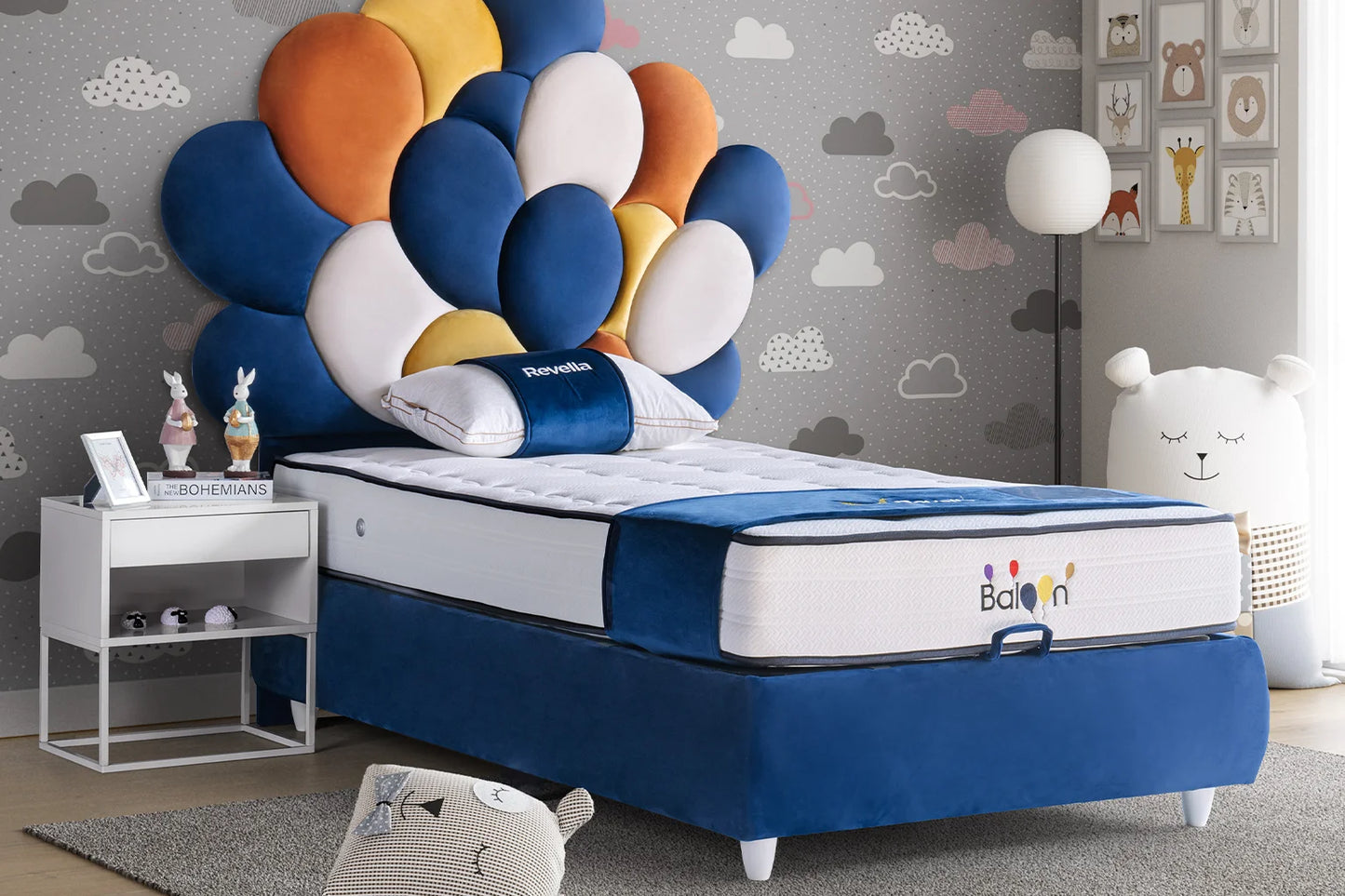 Kinderbett Balloon – Verspieltes Ballon-Design & Orthopädische Matratze