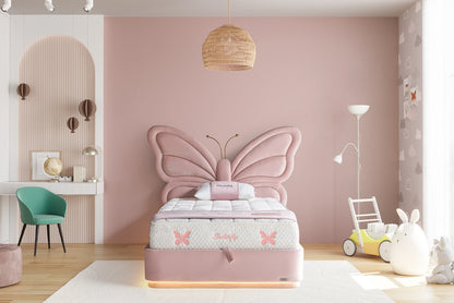 Kinderbett Butterfly – Zauberhaftes Schmetterlings-Design & Orthopädische Matratze