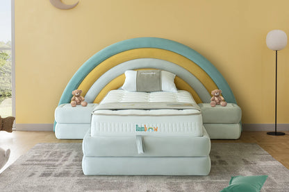 Kinderbett Rainbow – Buntes Regenbogen-Design & Orthopädische Matratze