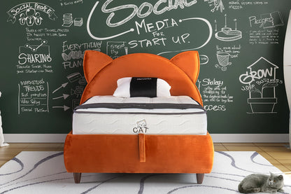 Kinderbett Cat – Süßes Katzen-Design & Orthopädische Matratze
