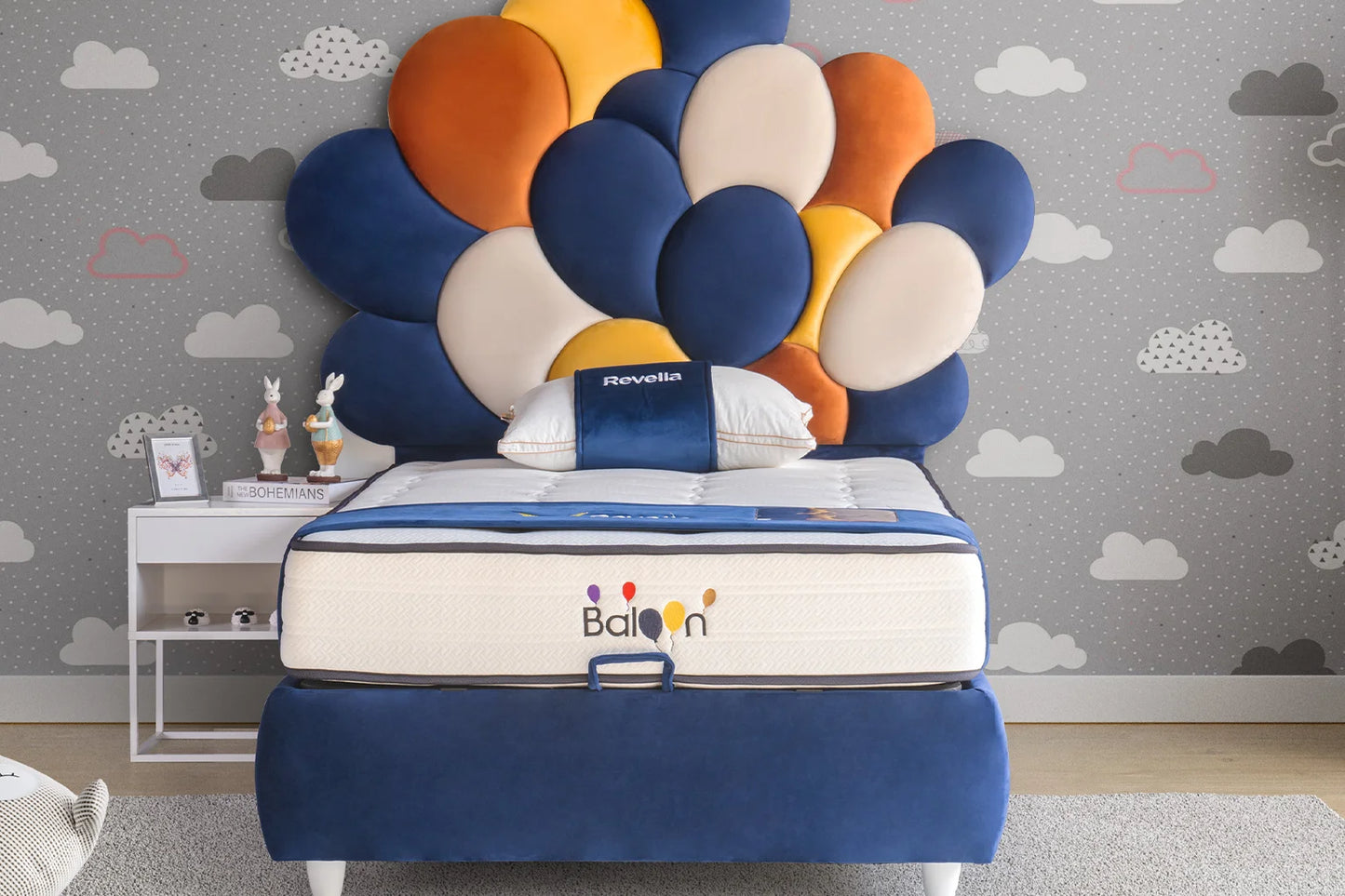 Kinderbett Balloon – Verspieltes Ballon-Design & Orthopädische Matratze