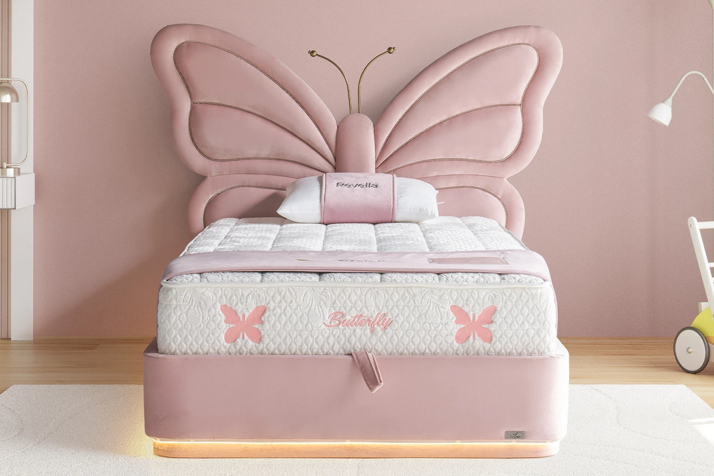 Kinderbett Butterfly – Zauberhaftes Schmetterlings-Design & Orthopädische Matratze