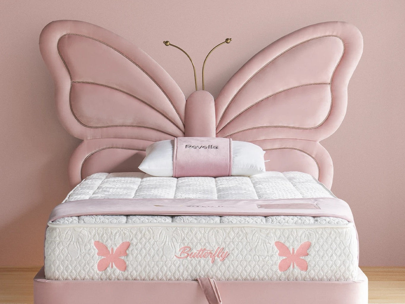 Kinderbett Butterfly – Zauberhaftes Schmetterlings-Design & Orthopädische Matratze