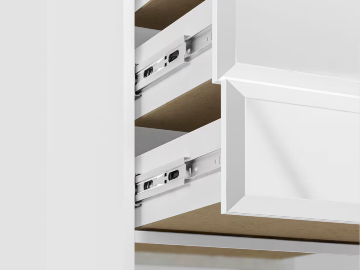 Glamour Nachtkommode Weiß HG/ Chrom