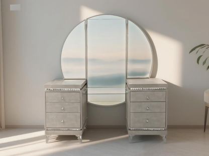 Frisierkommode mit Kunstlederbezug