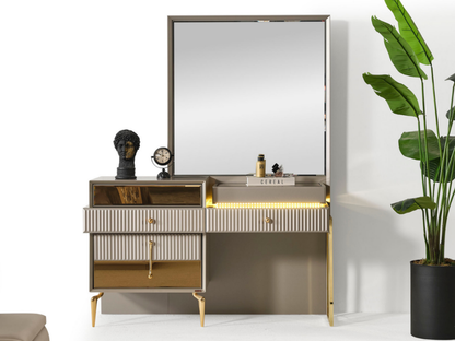 Lexus Grau Schminkkommode + Spiegel