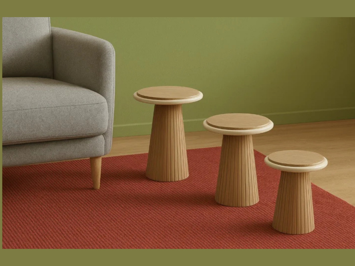 Fungo Beistelltisch 3er Set Eiche