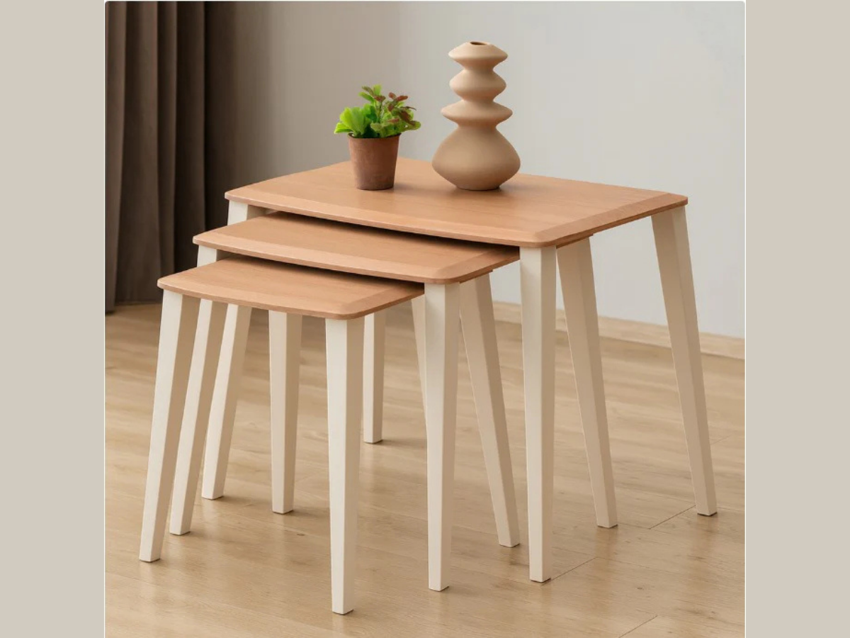 Eylül Beistelltisch 3er Set Eiche