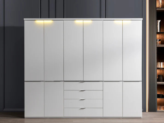 MELİS Kleiderschrank 270cm Weiß/Weiß