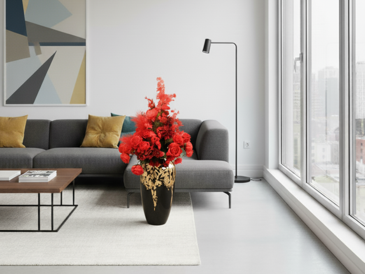 Rosen in großer Vase