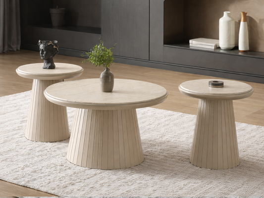 Diva Couchtisch 3er Set Traverten Bayraktar