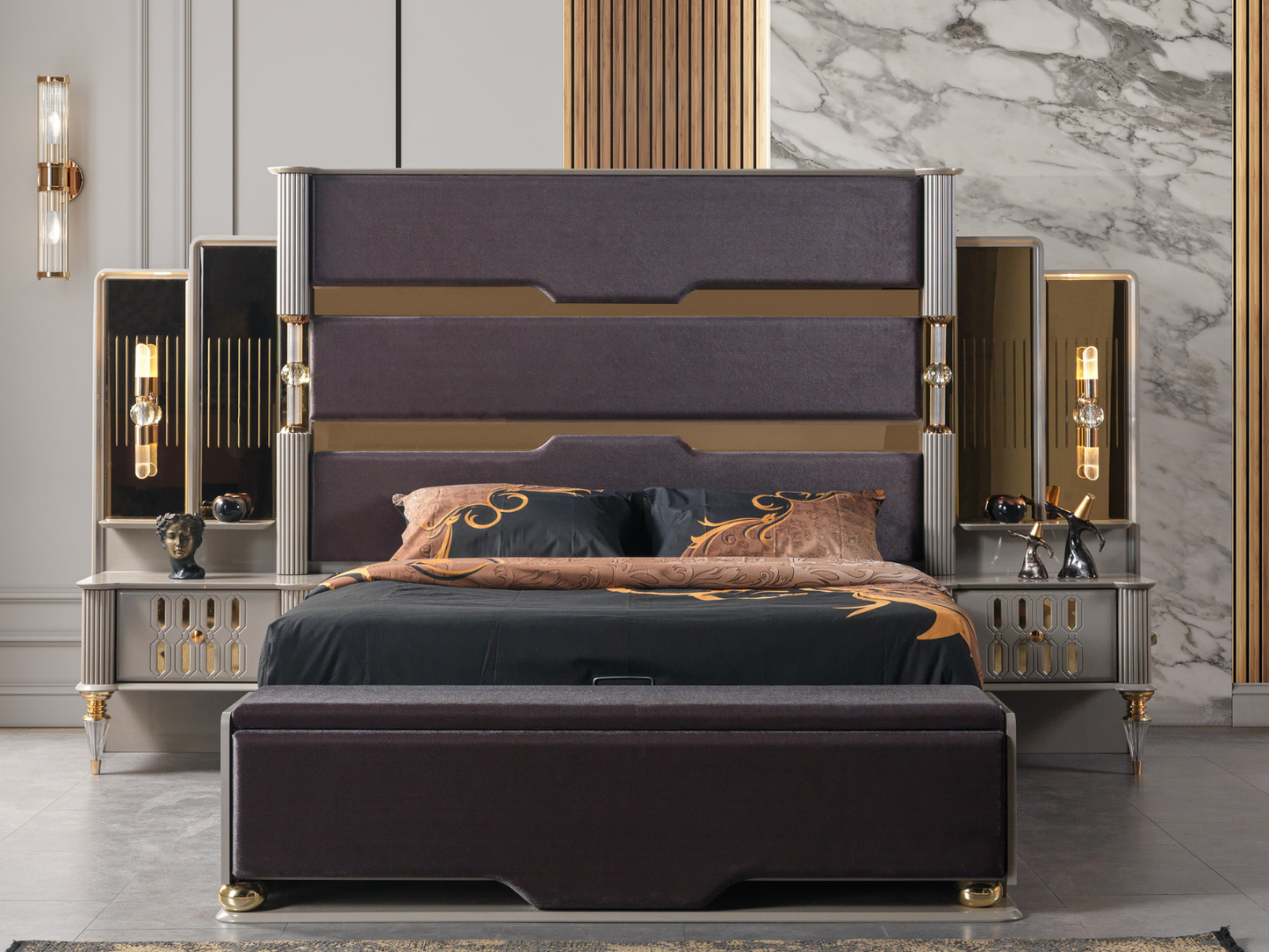 Yakut Anthrazit Schlafzimmer-Set