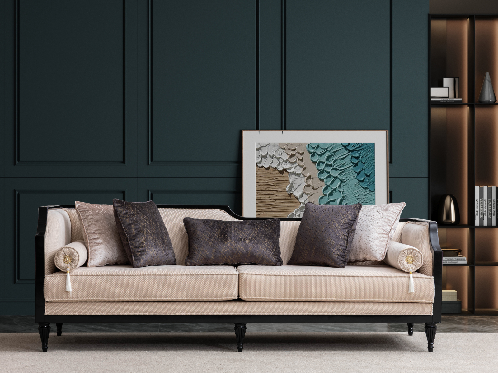Lale 3-Sitzer Sofa – Creme