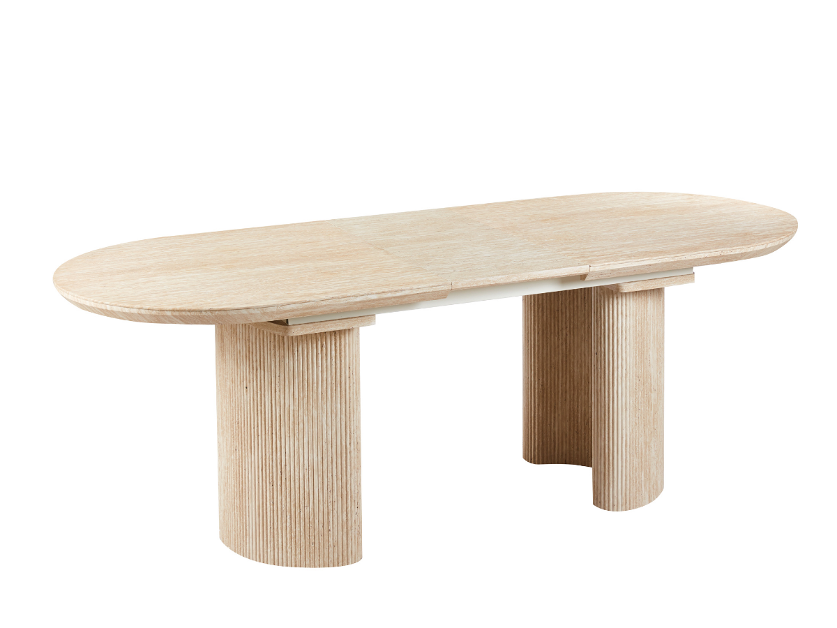 Flintstone Esstisch Oval ausziehbar – Marmorplatte