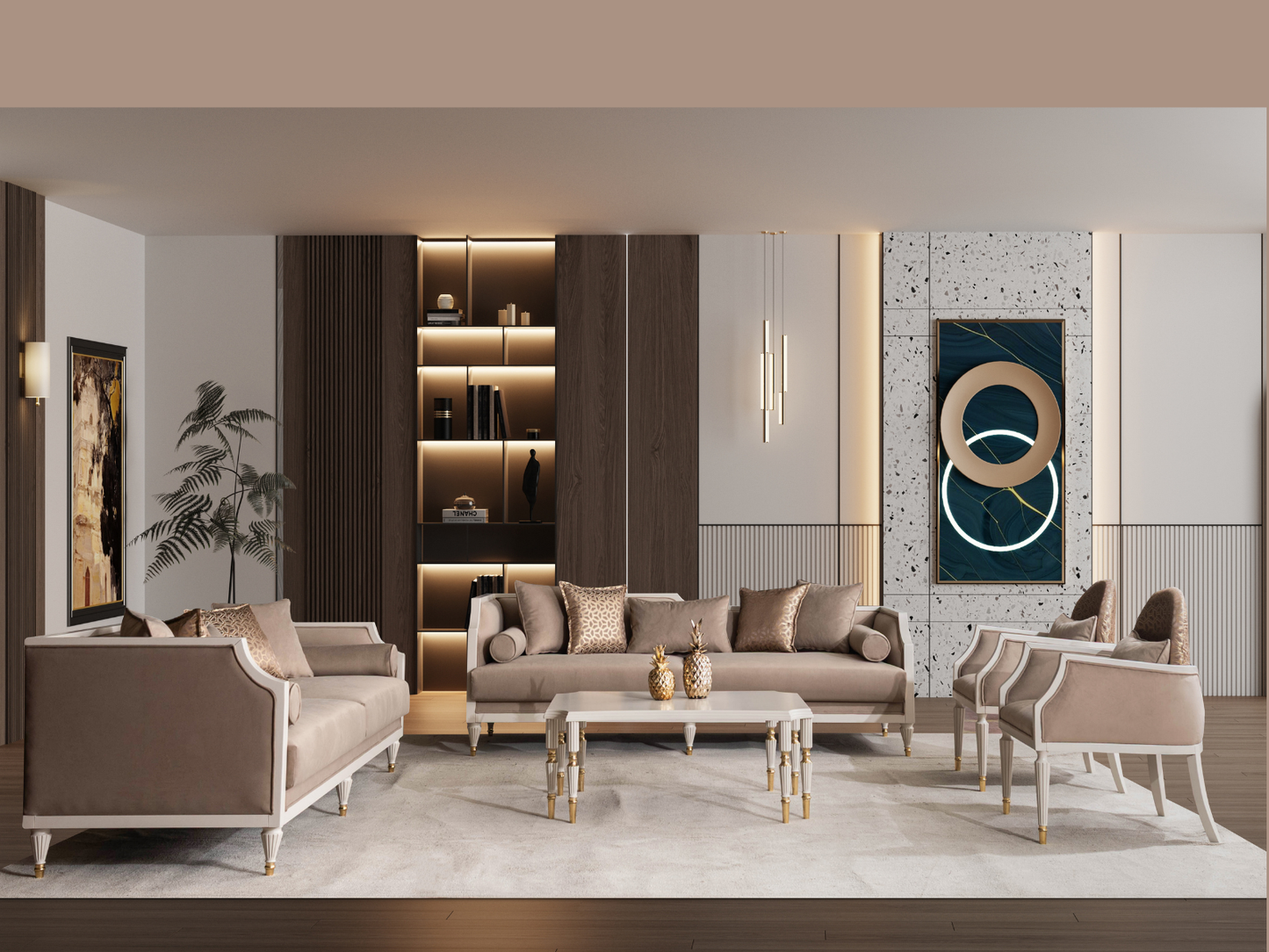Lale Cream Couchgarnitur