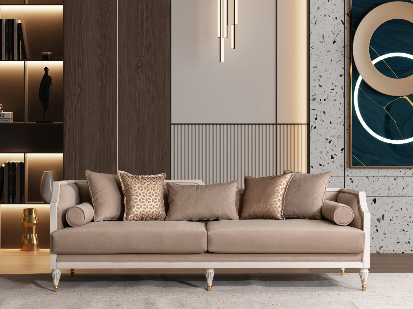 Lale Cream Couchgarnitur