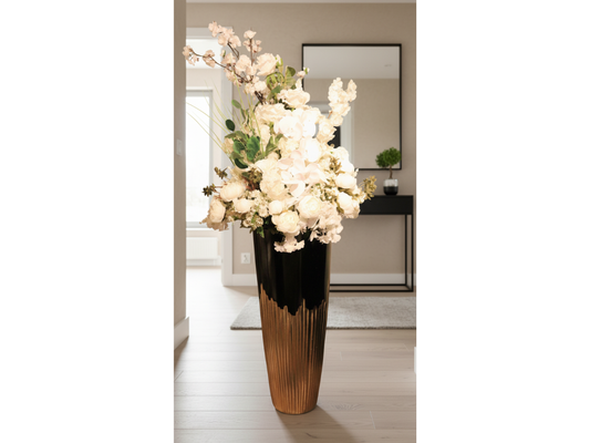 416-90 Weiß Rosen in Vase