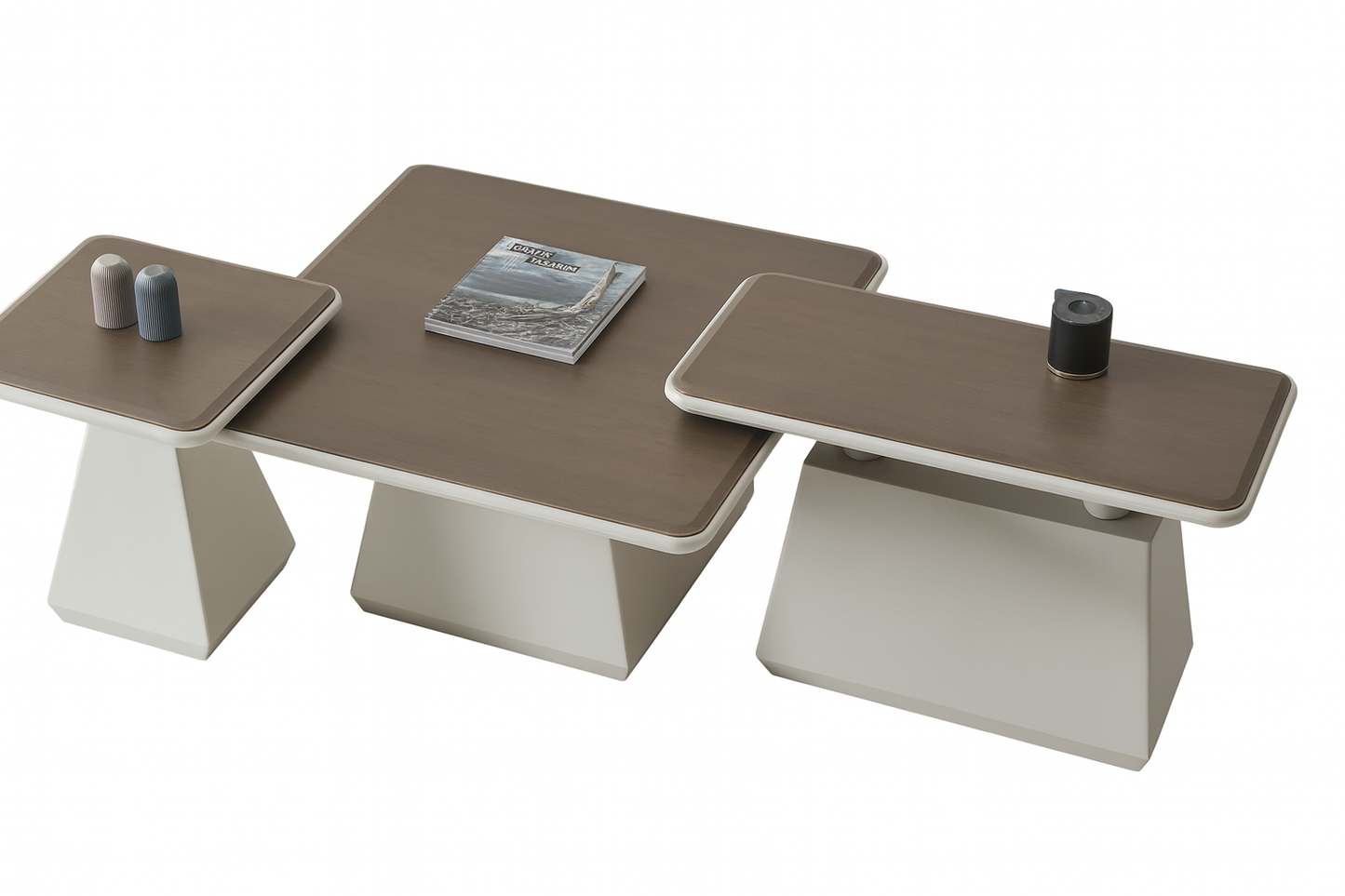 Venedik Couchtisch 3er Set Dunkle Eiche