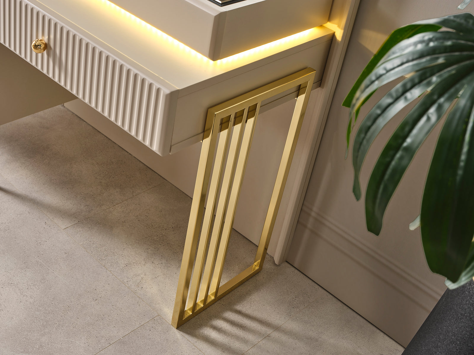 Lexus Creme Schminkkommode + Spiegel