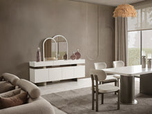 Viola Sideboard + Spiegel Weiß ( Seide)/ Matt Gold