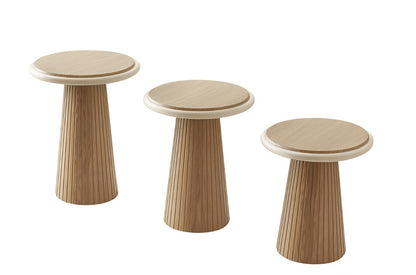 Fungo Beistelltisch 3er Set Eiche