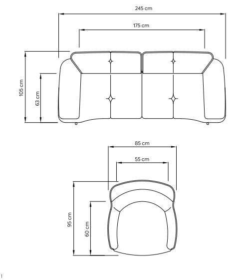 Aura 3-Sitzer Sofa