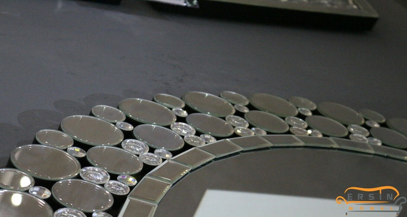 Hängespiegel ∅ 105cm Kristalloptik mit Kreisenkante