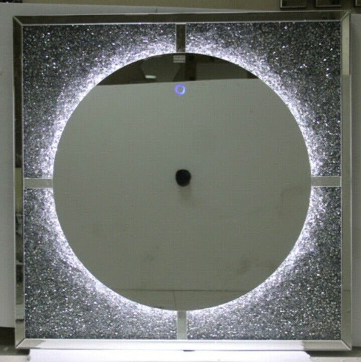 Hängespiegel 100 x 100cm LED-Funktion und Diamantoptik - Er-sin Möbel GmbH
